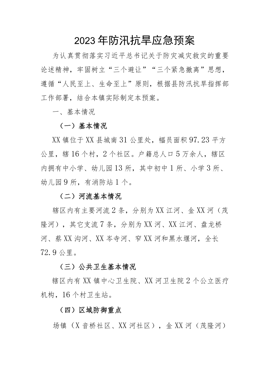 2023年防汛抗旱应急预案.docx_第1页