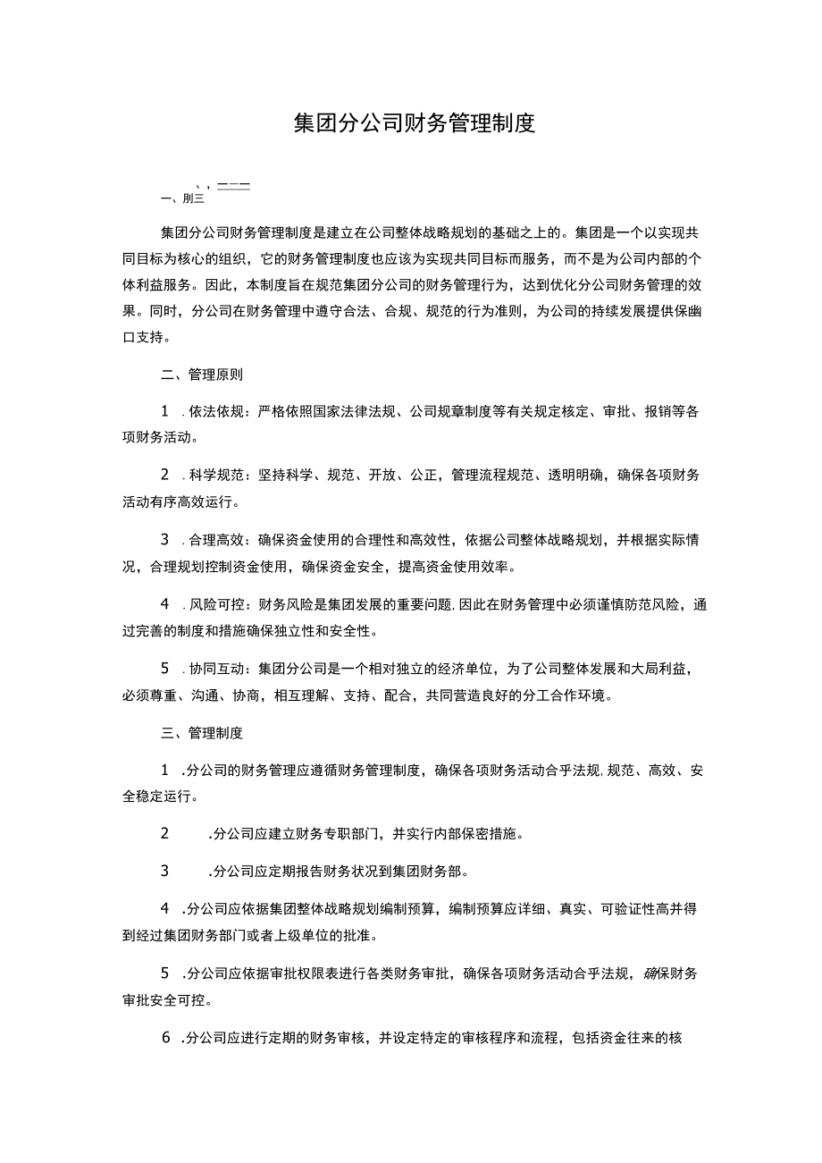 集团分公司财务管理制度.docx_第1页