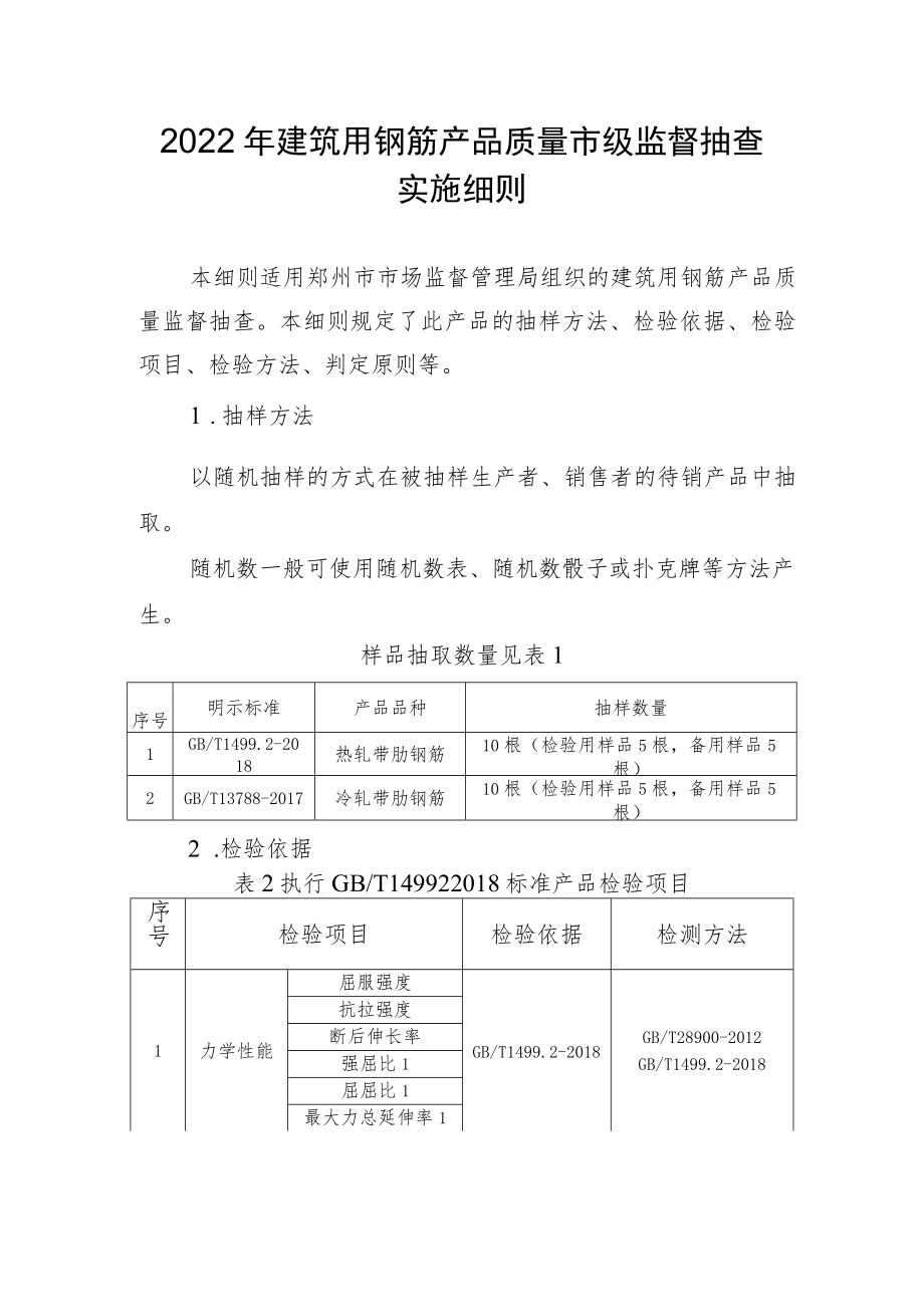 4.建筑用钢筋产品质量郑州市监督抽查实施细则.docx_第1页