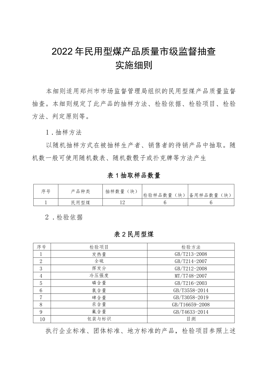 21.民用型煤产品质量郑州市监督抽查实施细则.docx_第1页