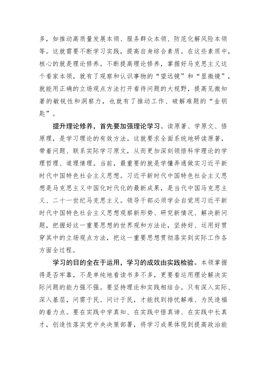 【中心组研讨发言】着力提升理论修养.docx_第2页