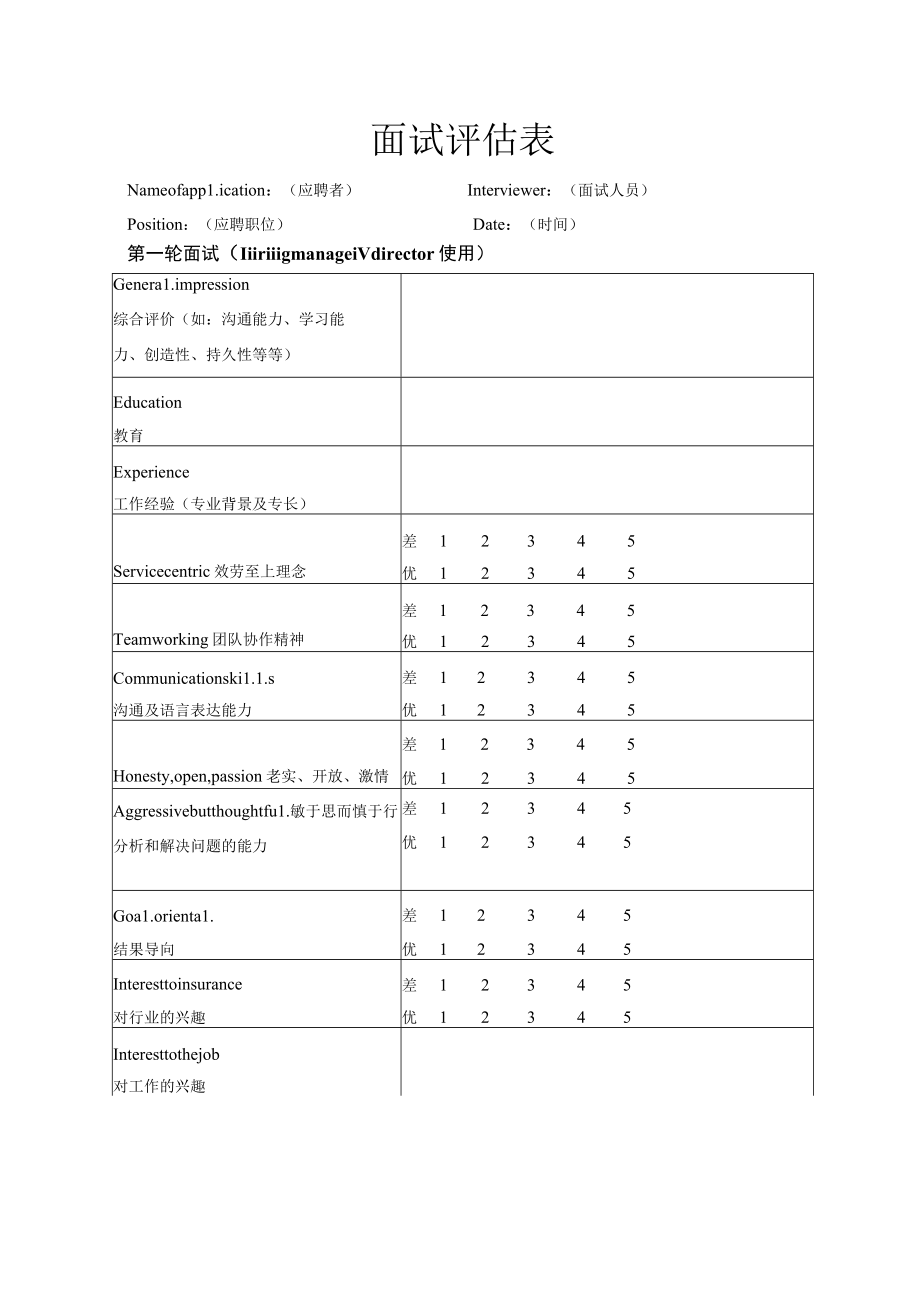 面试评估表.docx_第1页