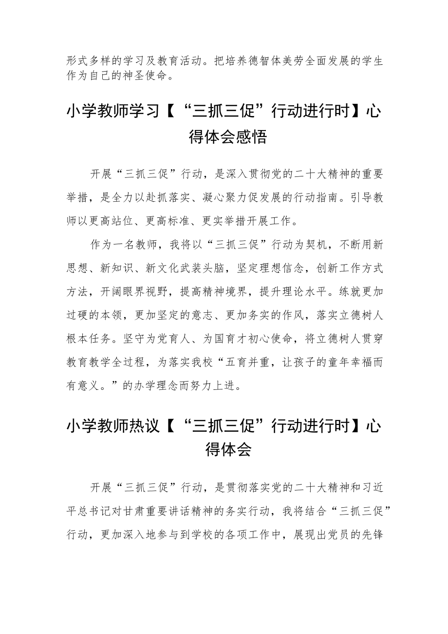 小学教师“三抓三促”行动进行时心得体会参考范文(3篇).docx_第2页