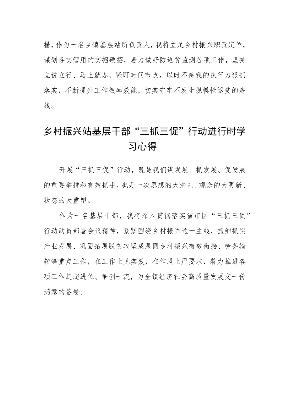 乡村振兴局召开【“三抓三促”行动进行时】集中学习会发言材料精选(三篇).docx_第3页