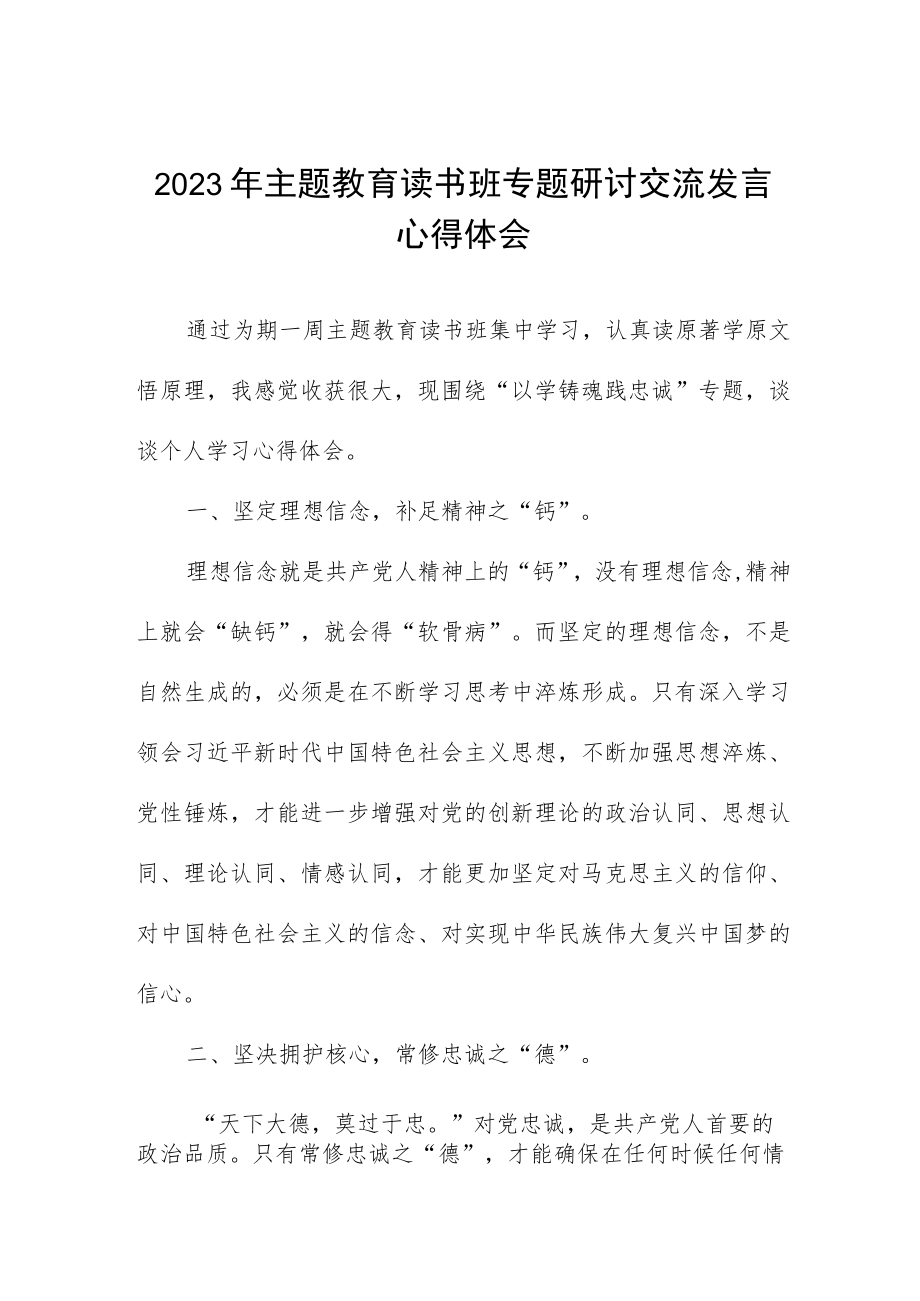 审计干部2023年主题教育读书班专题研讨交流材料.docx_第1页