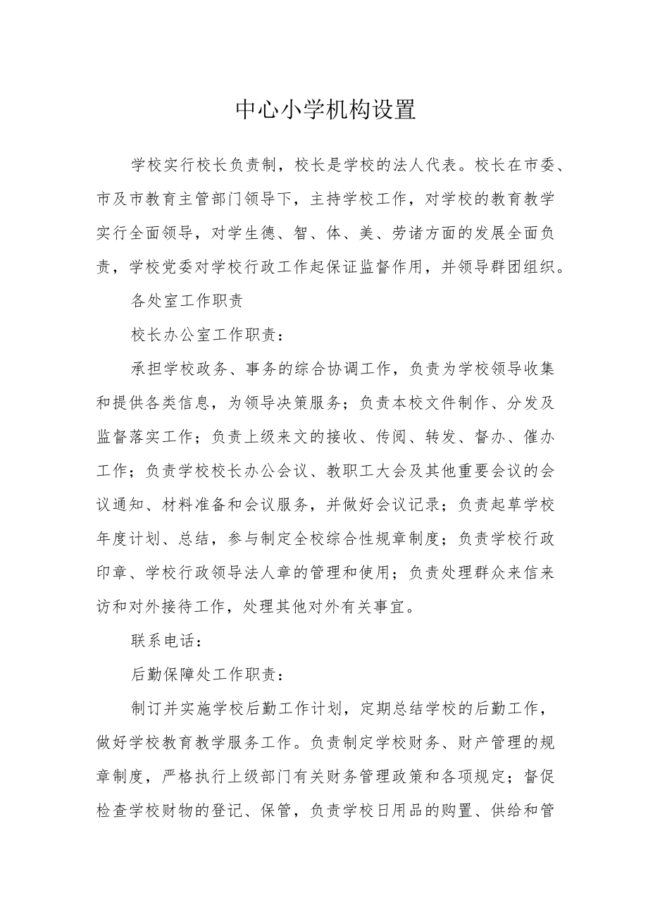 中心小学机构设置.docx_第1页