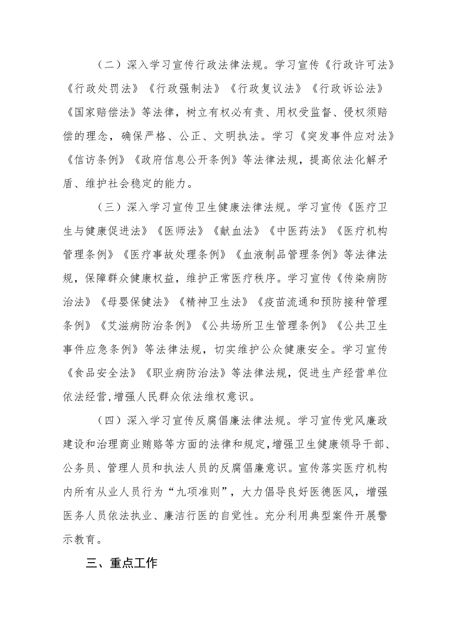 XX区卫生健康系统2023年普法依法治理工作计划.docx_第2页