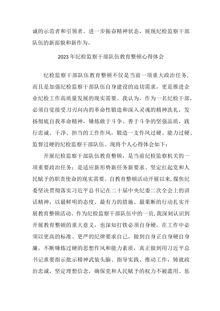 派出所2023年纪检监察干部队伍教育整顿个人心得体会 （6份）.docx_第2页