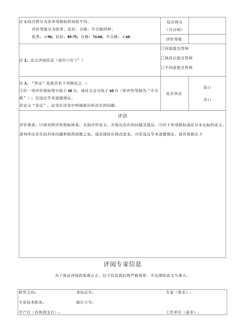 工程硕士专业学位论文评阅表(应用研究).docx_第2页