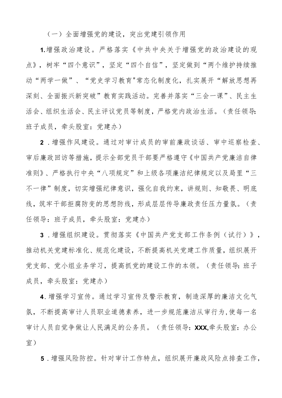 审计局2023年度清廉建设工作方案.docx_第2页