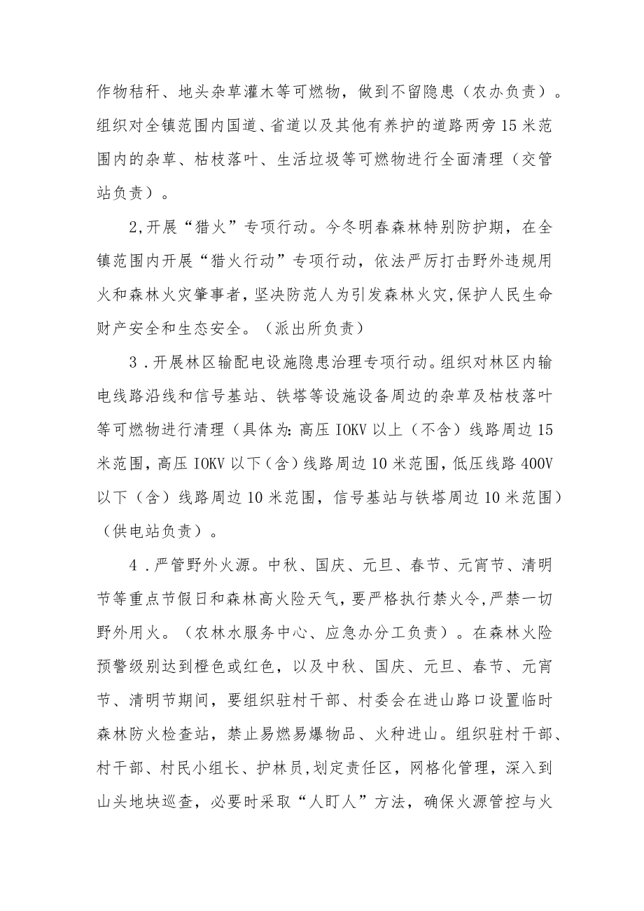 XX镇今冬明春新一轮森林特别防护期森林防灭火工作方案.docx_第3页