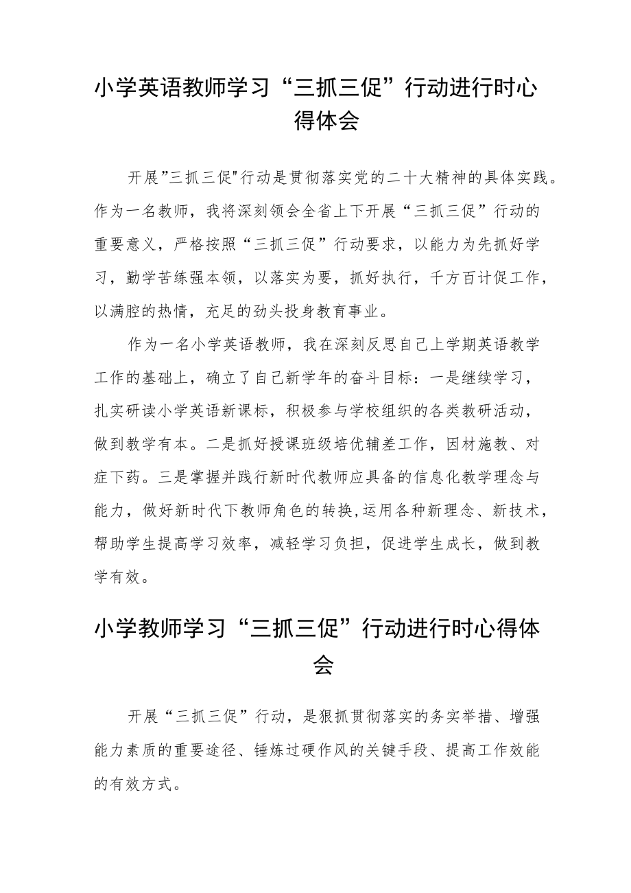 （共三篇）教育工作者“三抓三促”行动学习心得感想.docx_第2页