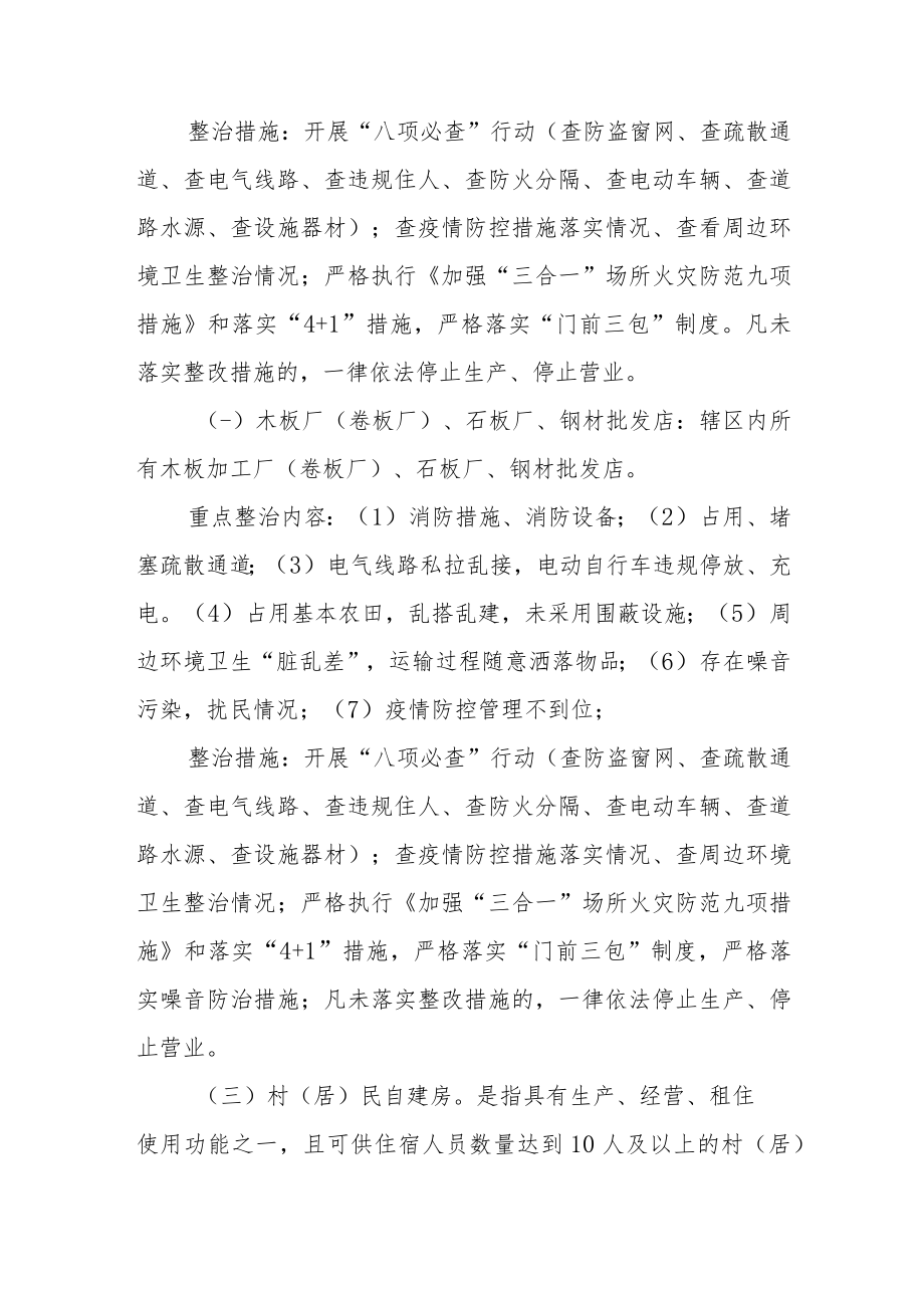 XX镇“三合一”场所及类似场所消防安全专项整治行动方案.docx_第3页