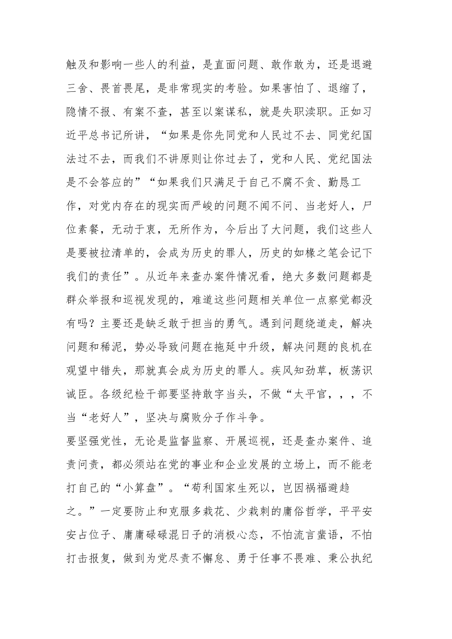 纪检监察干部在纪检监察干部教育整顿研讨会上的学习心得体会及研讨发言提纲范文2篇.docx_第3页