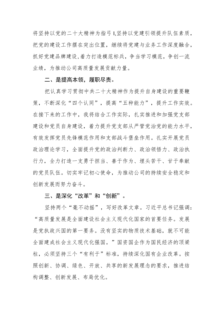 公司党支部书记学习贯彻党的二十大精神的心得体会.docx_第2页