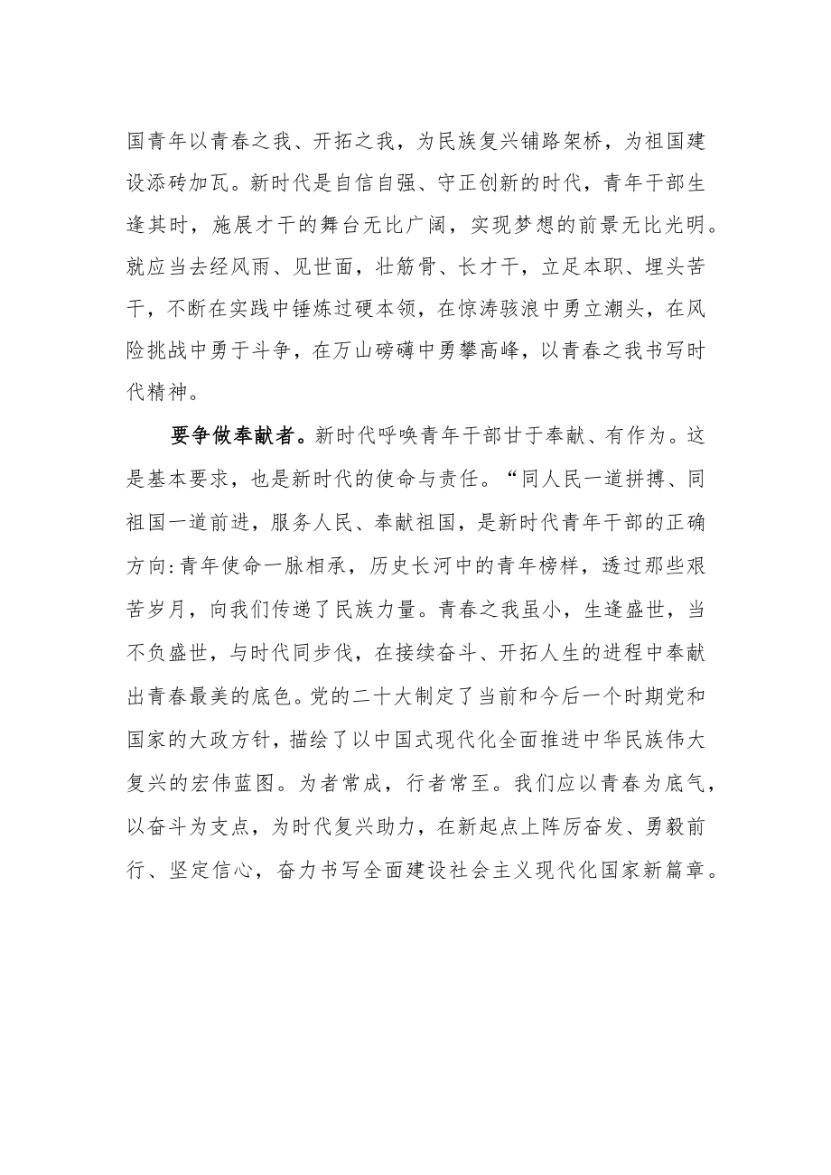 青年干部在五四青年节座谈会上的发言.docx_第2页