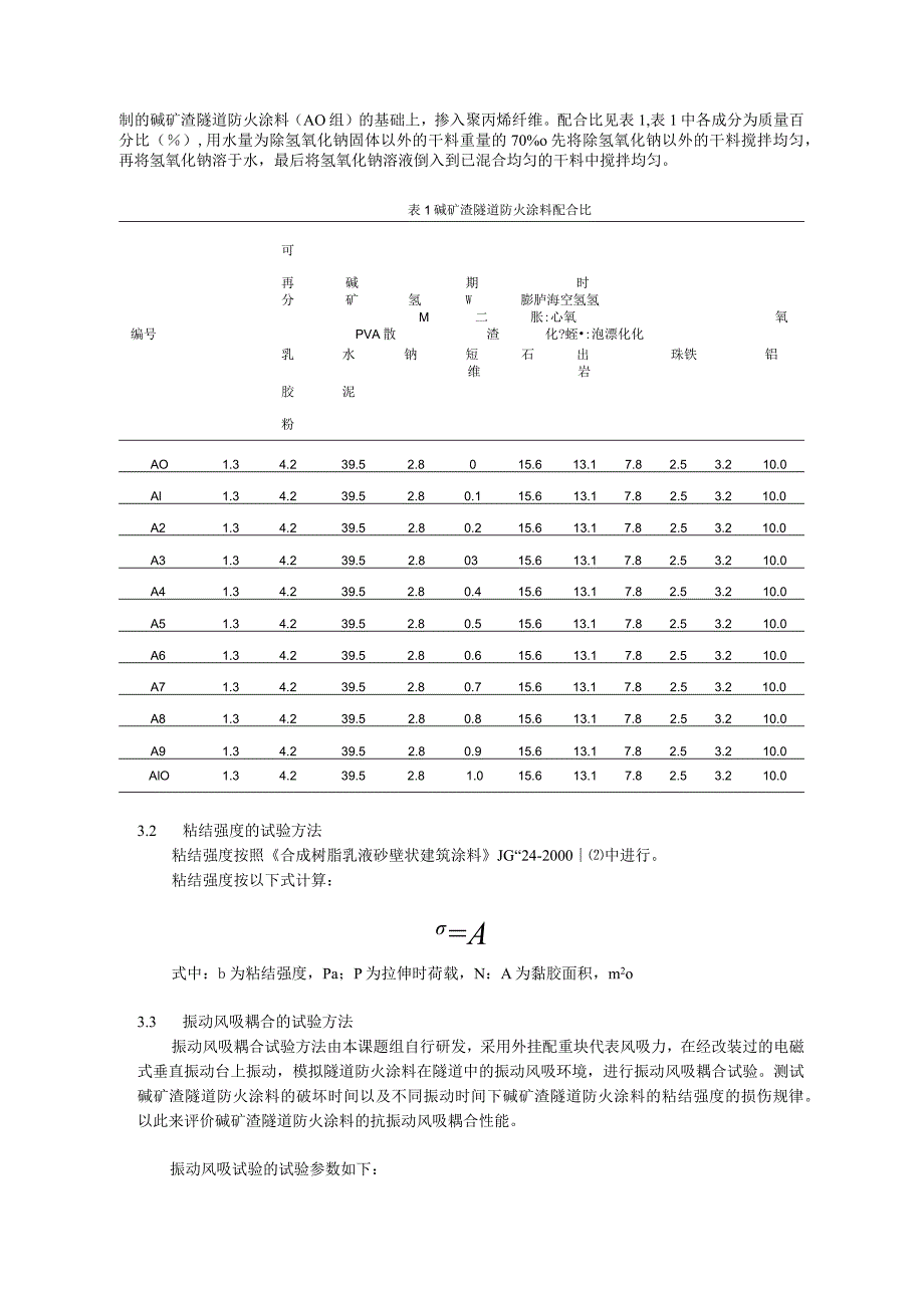 聚丙烯纤维掺量对碱矿渣隧道防火涂料抗振动风吸耦合性 能的影响.docx_第3页