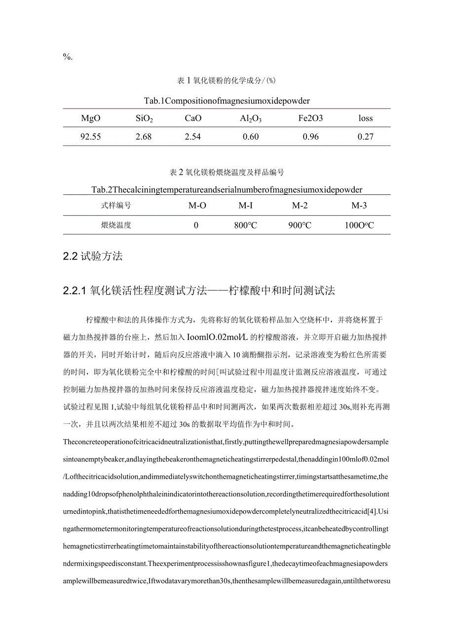 煅烧温度对氧化镁粉反应活性程度影响机理研究.docx_第3页