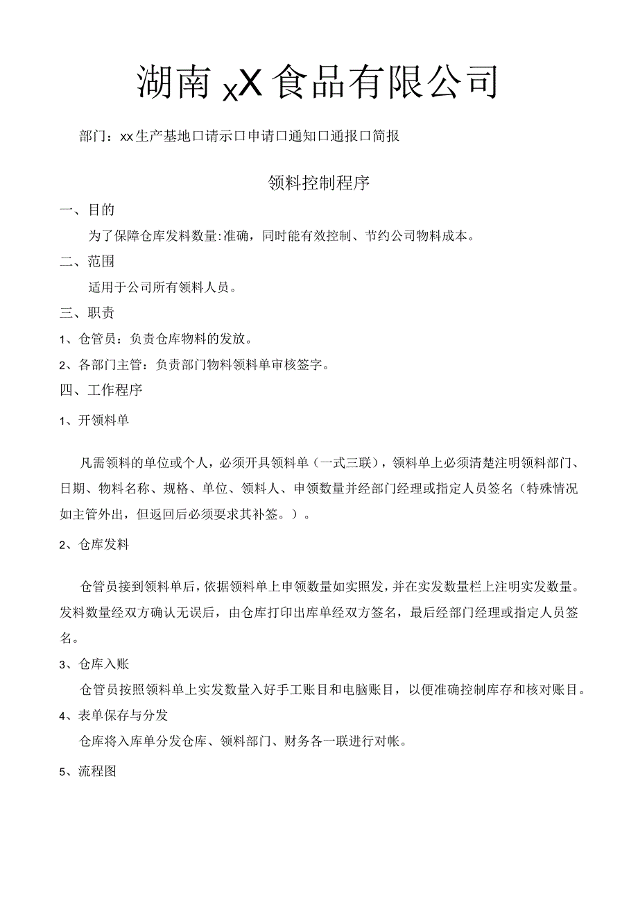 领料控制程序领料人员工作步骤仓库物料的发放规定.docx_第1页