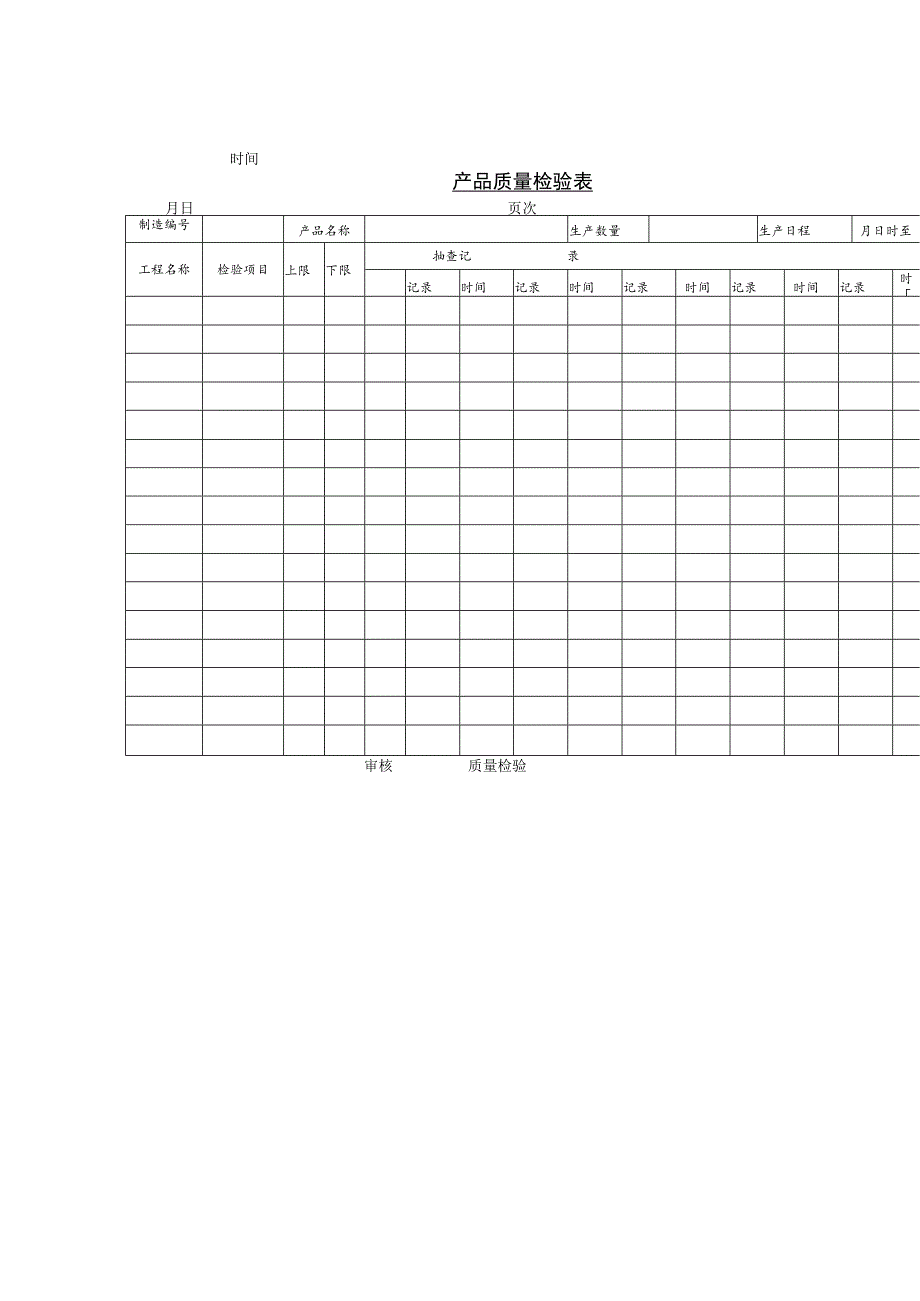 某企业产品质量检验表(doc 1页).docx_第1页