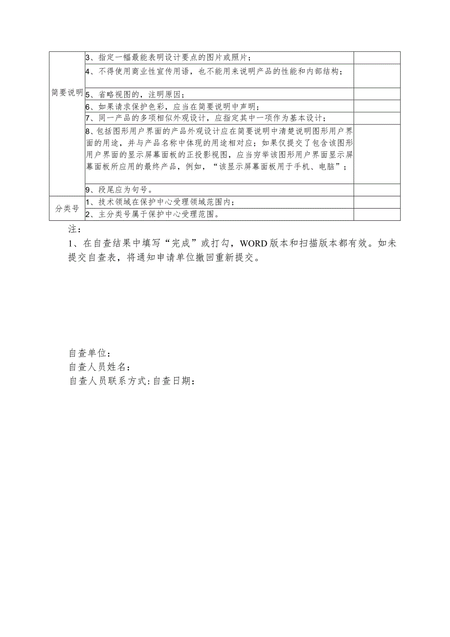 贵阳市知识产权保护中心外观设计预审申请文件自查表.docx_第3页