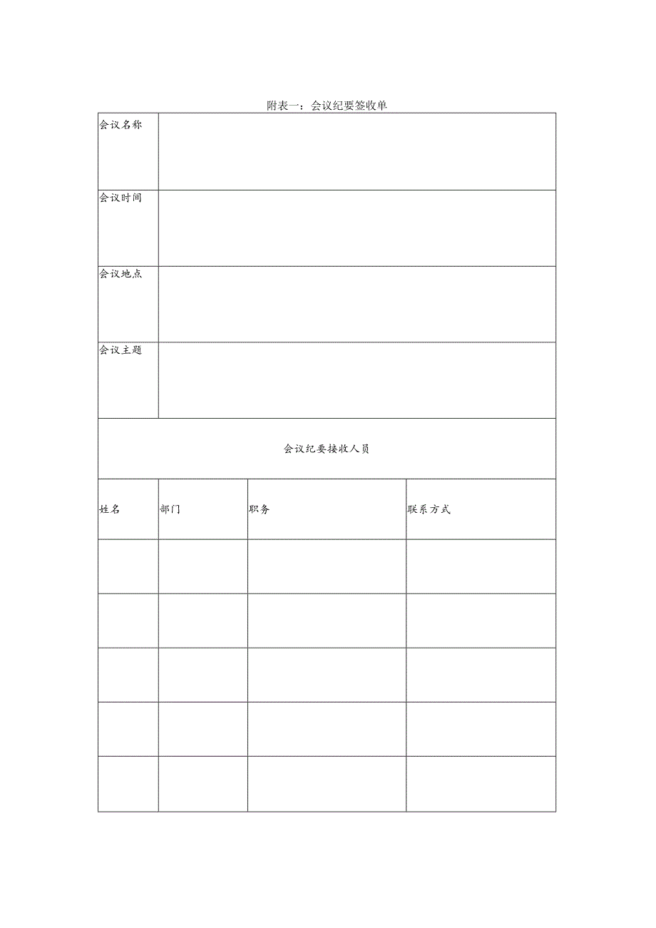 某企业会议纪要签收单(doc 2页).docx_第1页