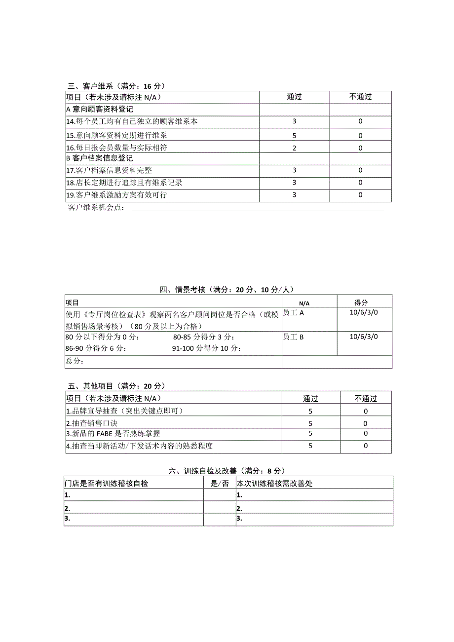 珠宝店训练稽核表.docx_第2页