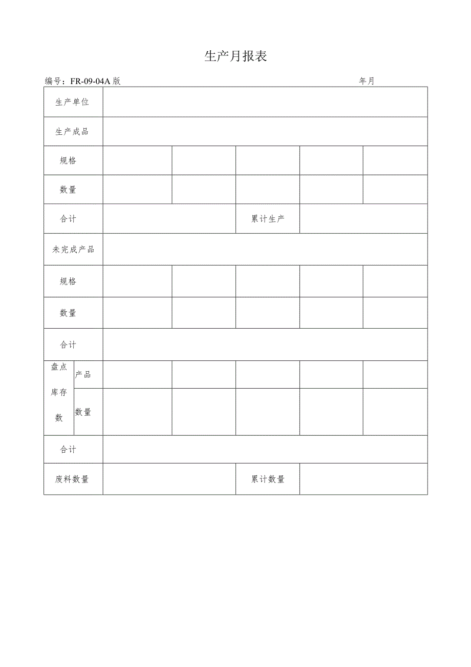 某企业产品生产月报表(doc 2页).docx_第1页