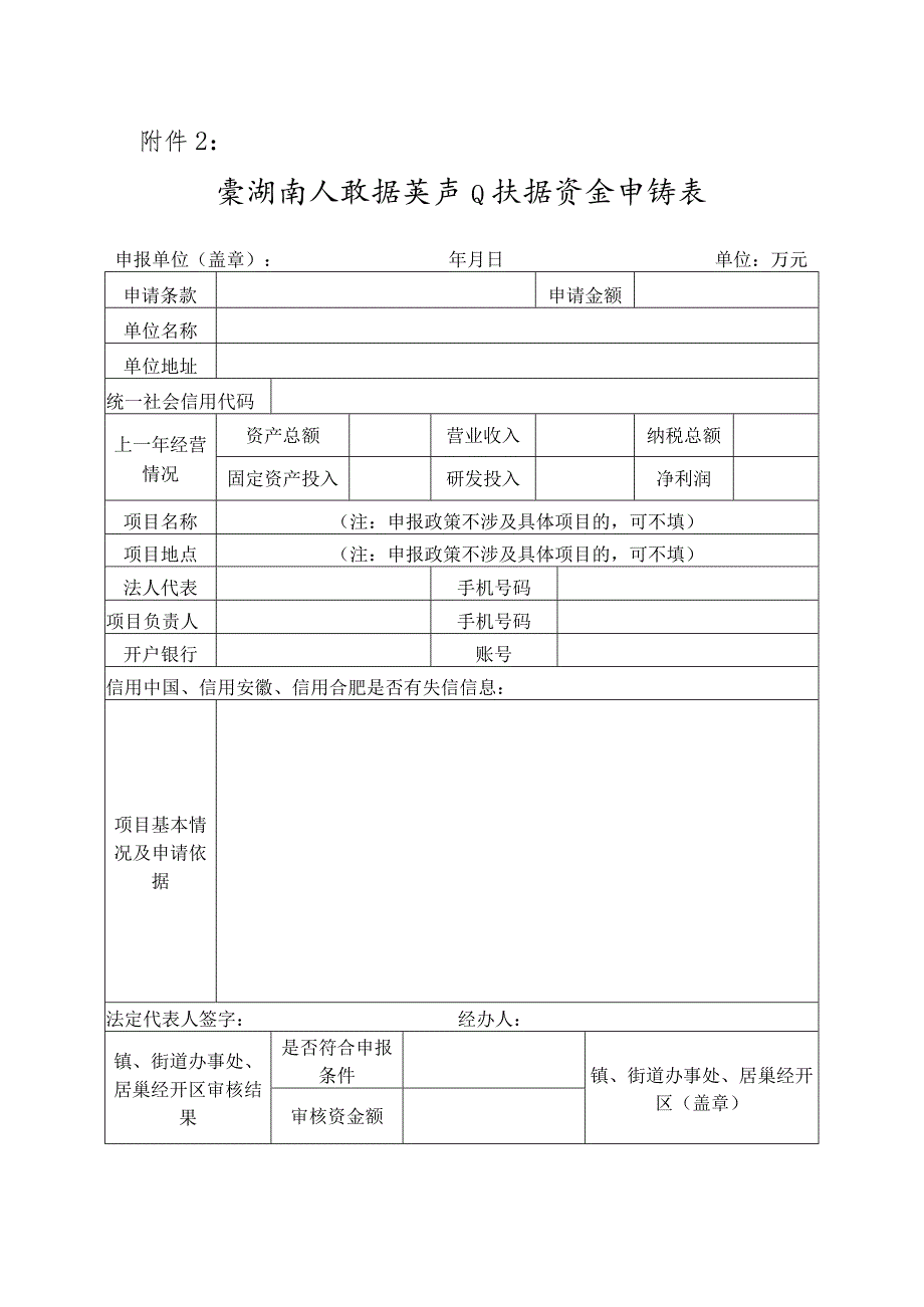 巢湖市大数据类产业扶持资金申请表.docx_第1页