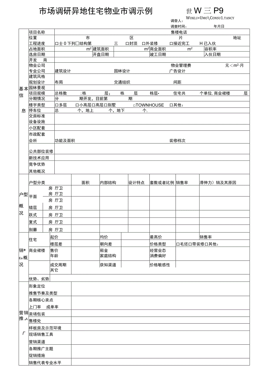 市场调研异地住宅物业市调示例.docx_第1页