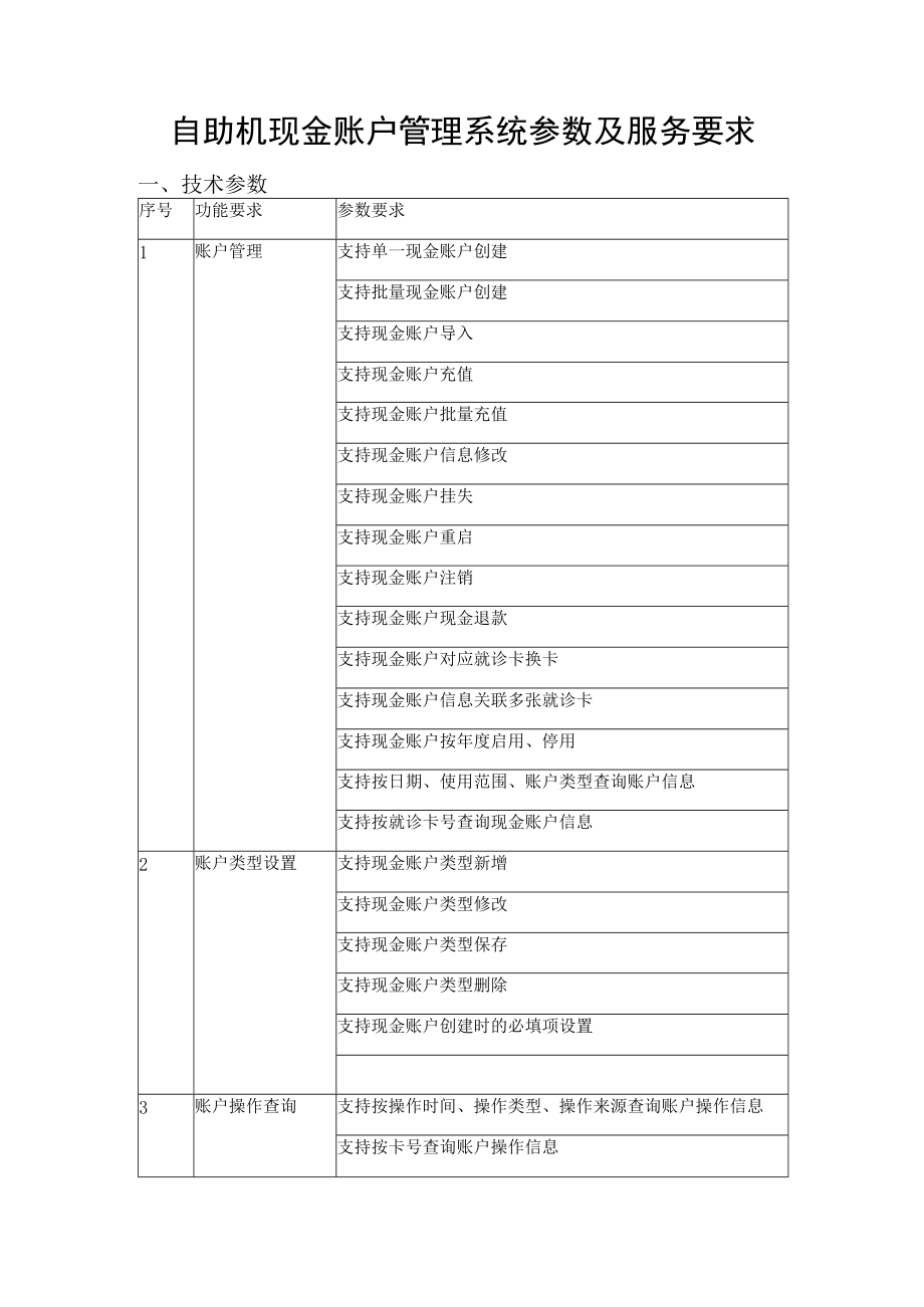 自助机现金账户管理系统参数及服务要求.docx_第1页