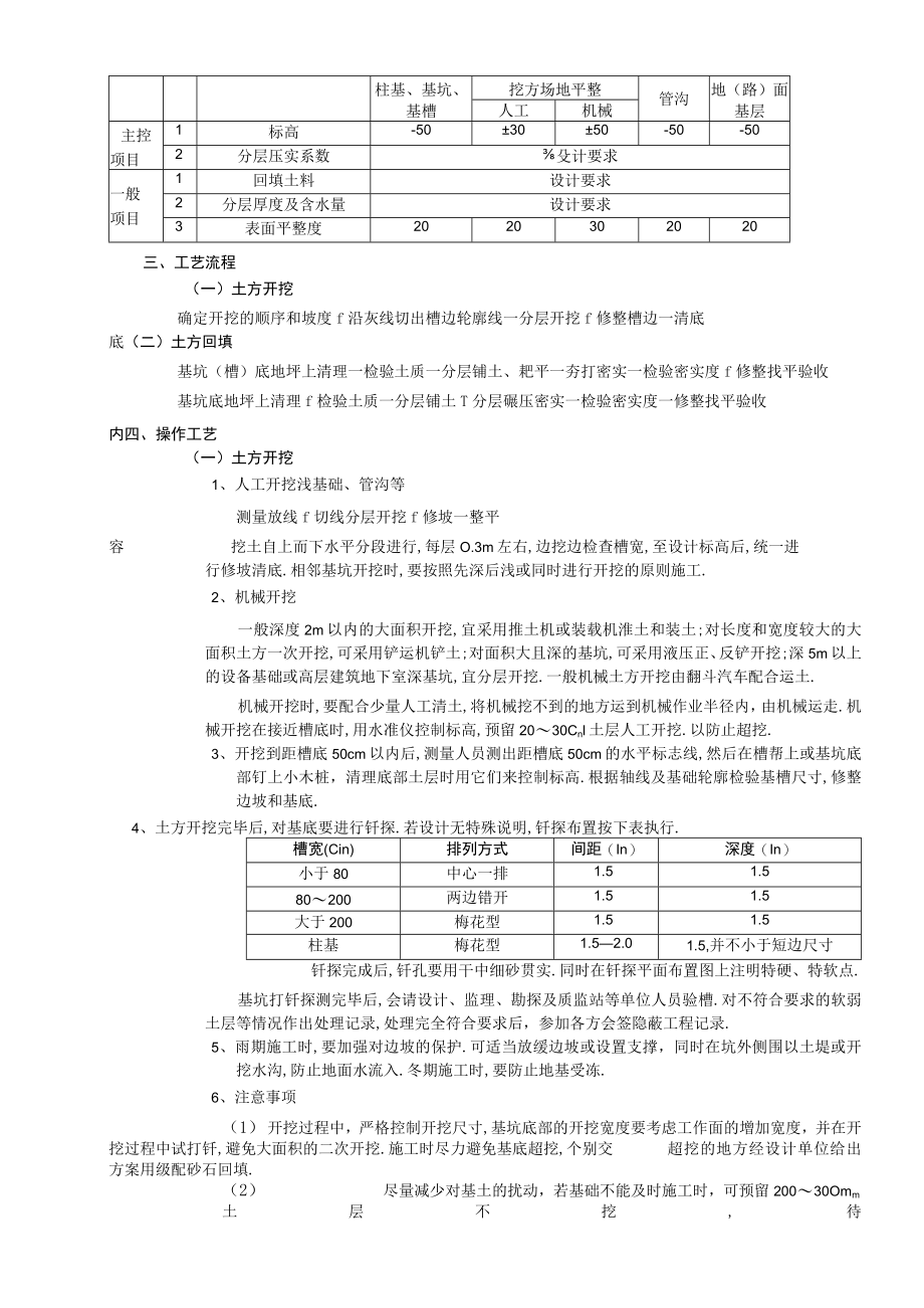 土方开挖和回填工程技术交底工程文档范本.docx_第2页