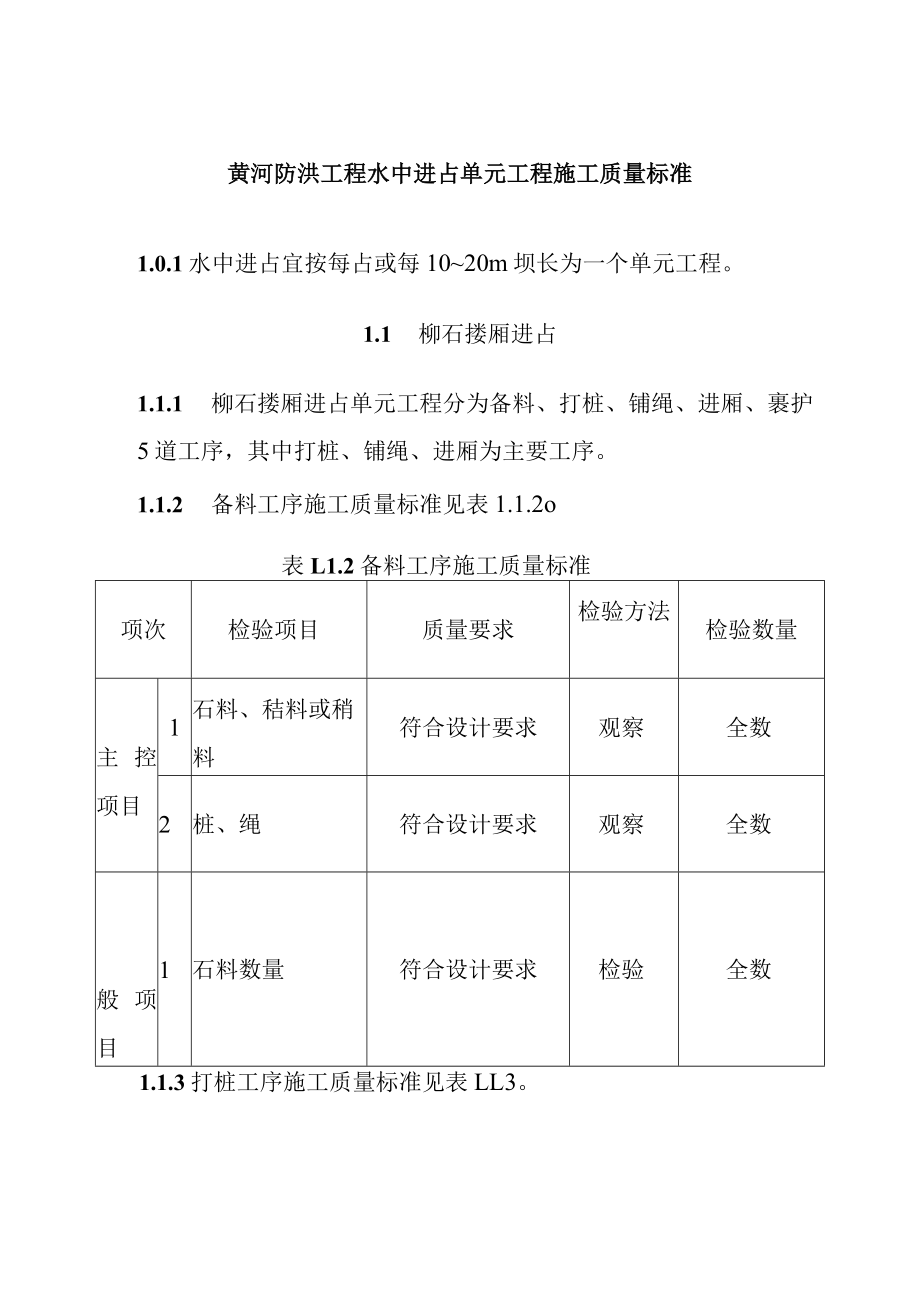 黄河防洪工程水中进占单元工程施工质量标准.docx_第1页