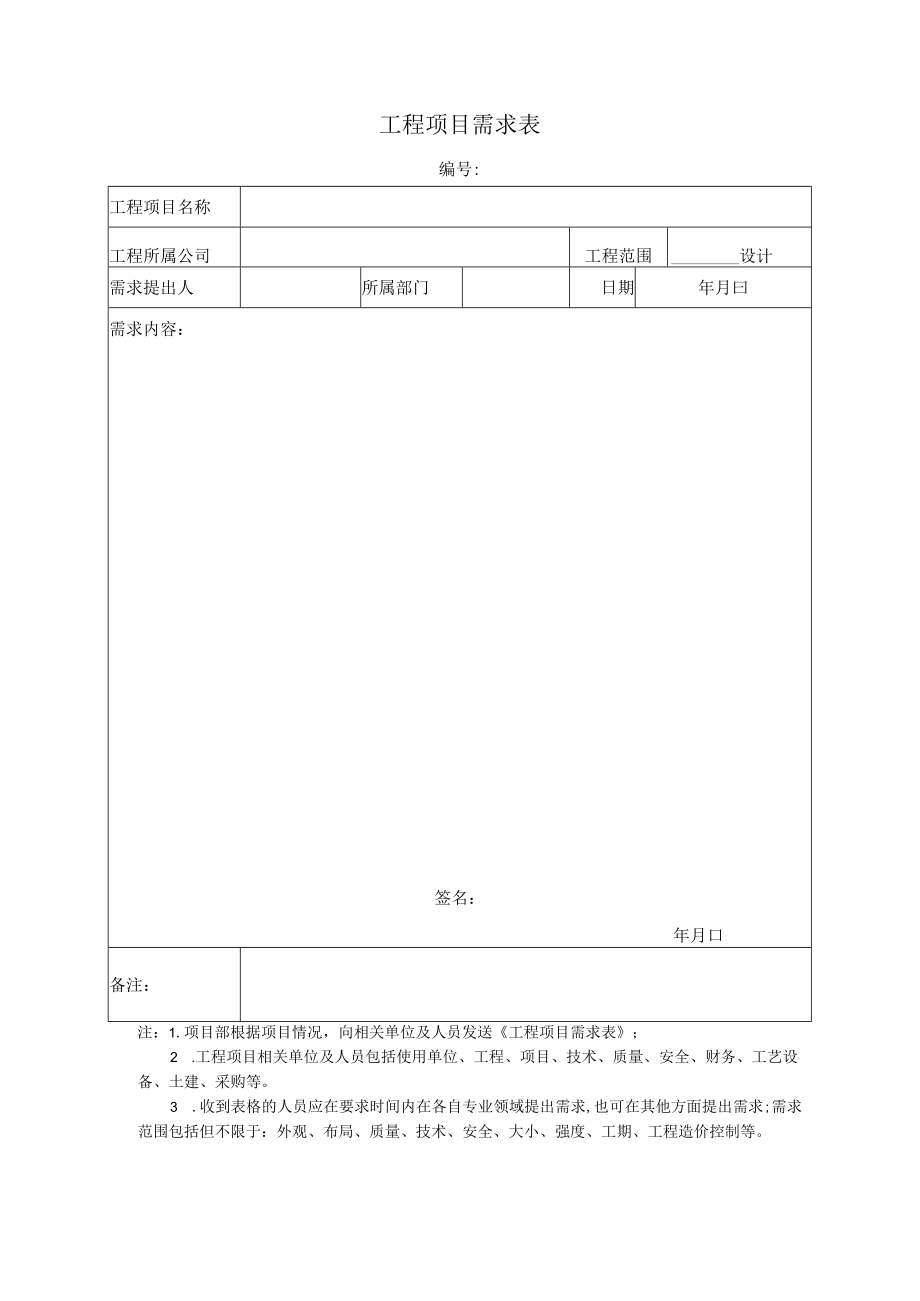 工程项目需求表.docx_第1页