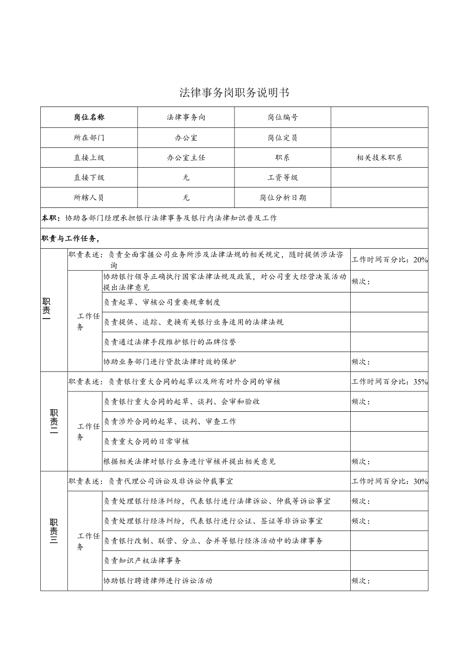 2023年整理-法律事务岗职务说明书.docx_第1页