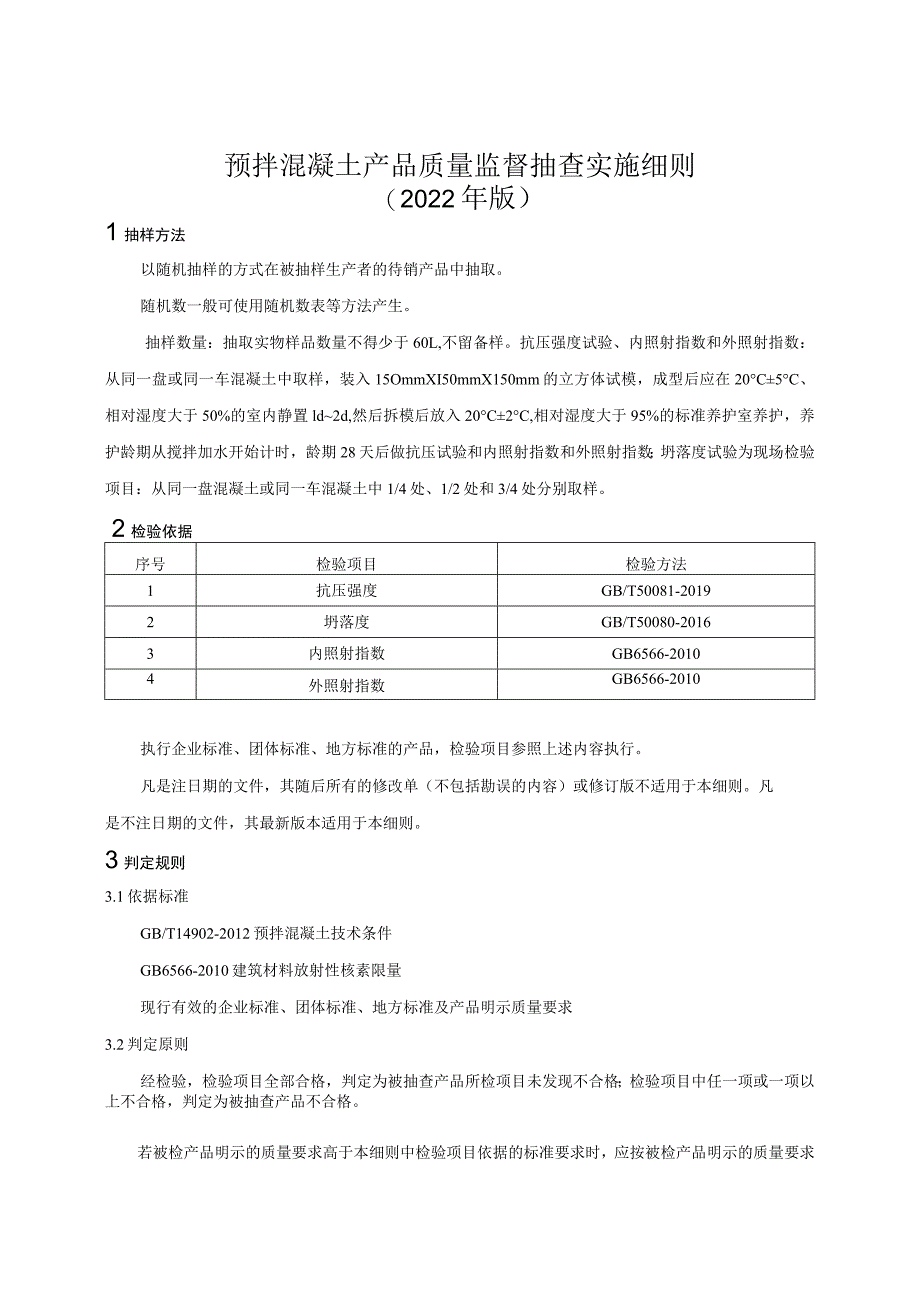 预拌混凝土产品质量监督抽查实施细则（2022年版）.docx_第1页