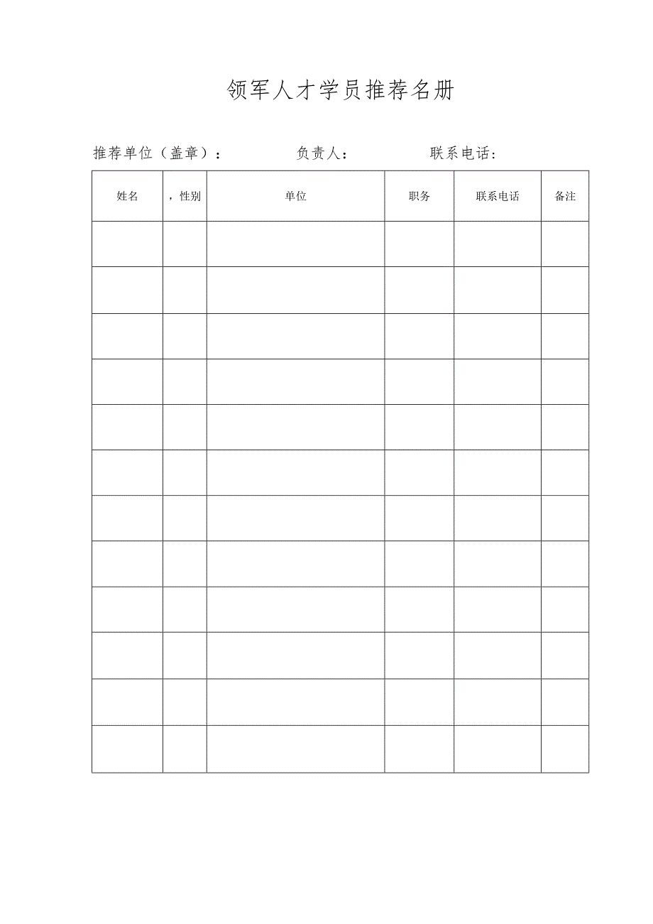 领军人才学员推荐名册.docx_第1页