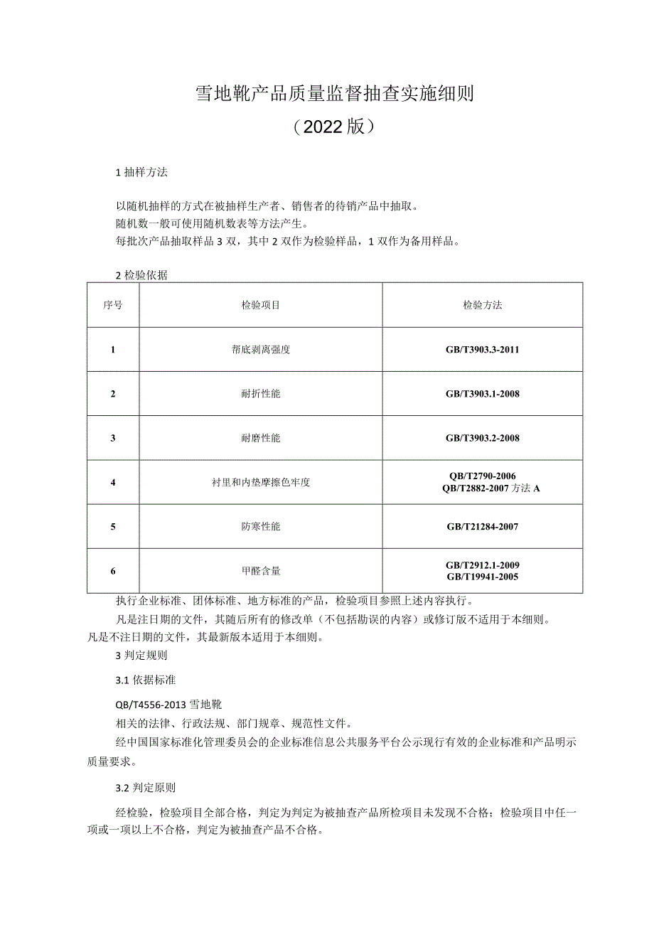 雪地靴产品质量监督抽查实施细则（2022年版）.docx_第1页