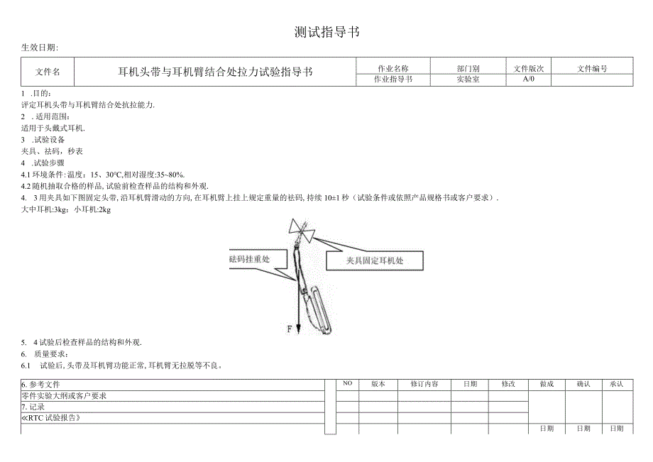 耳机头带与耳机臂结合处拉力试验指导书.docx_第1页