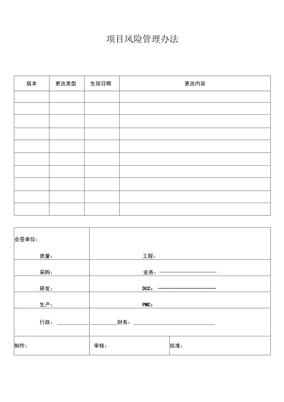 项目风险管理办法.docx_第1页