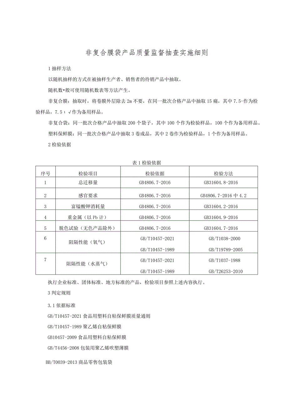 非复合膜袋产品质量监督抽查实施细则.docx_第1页