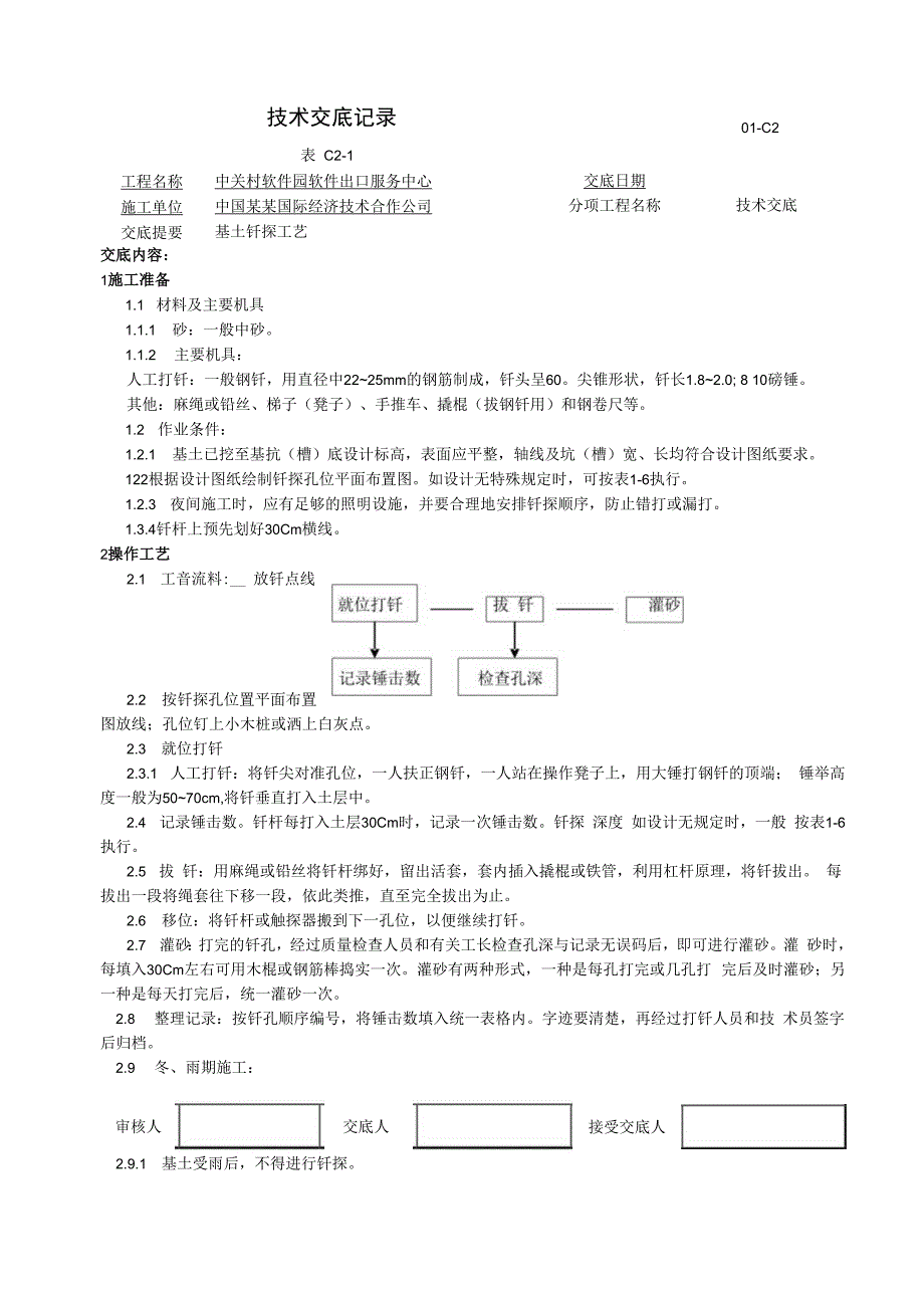 软件园记录技术交底.docx_第1页