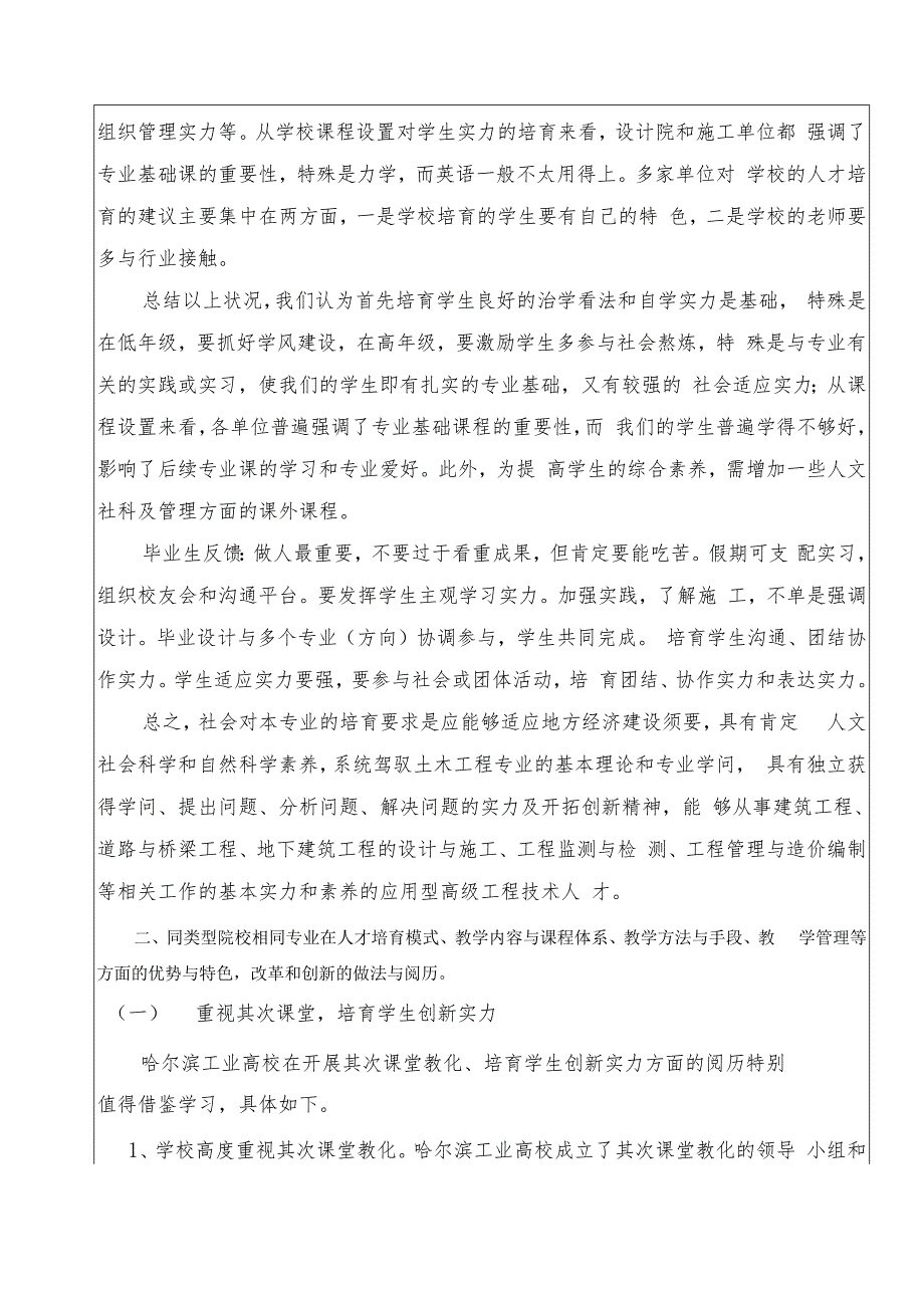 2023年版本科人才培养方案制定专项调研报告(路桥).docx_第2页