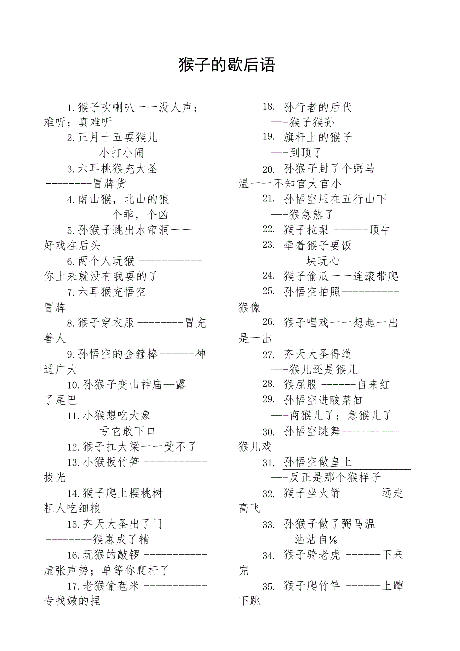 猴子的歇后语.docx_第1页