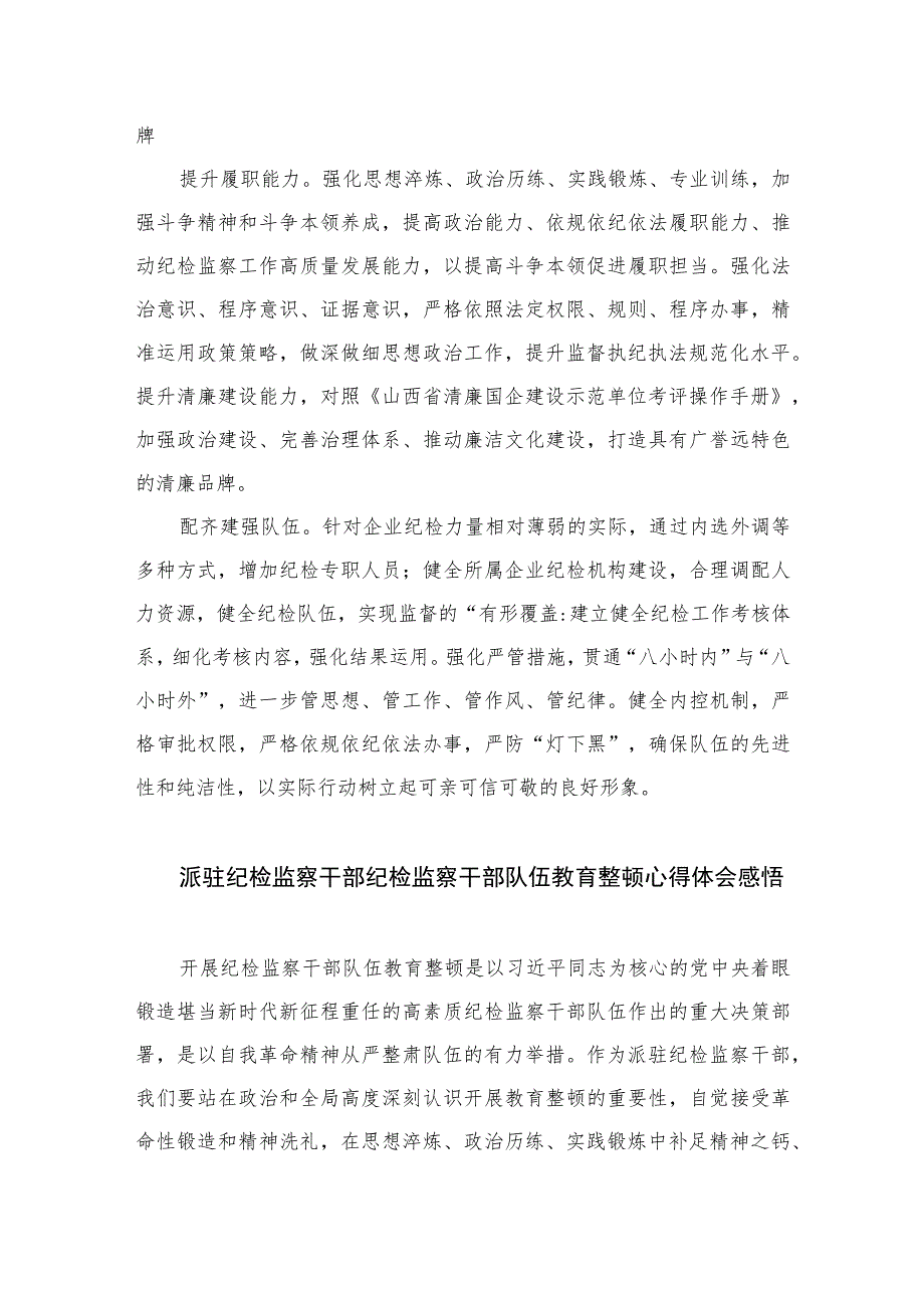 纪检监察干部队伍教育整顿纪检干部谈体会及研讨发言感想心得(精选六篇模板).docx_第2页