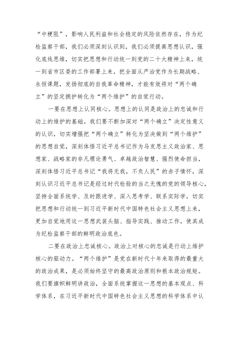 2023纪检监察干部队伍教育整顿学习教育环节学习研讨发言读书报告工作总结汇报自查梳理问题实施方案.docx_第3页