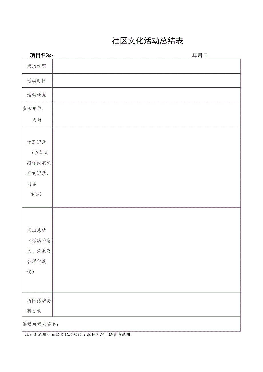 社区文化活动总结表.docx_第1页