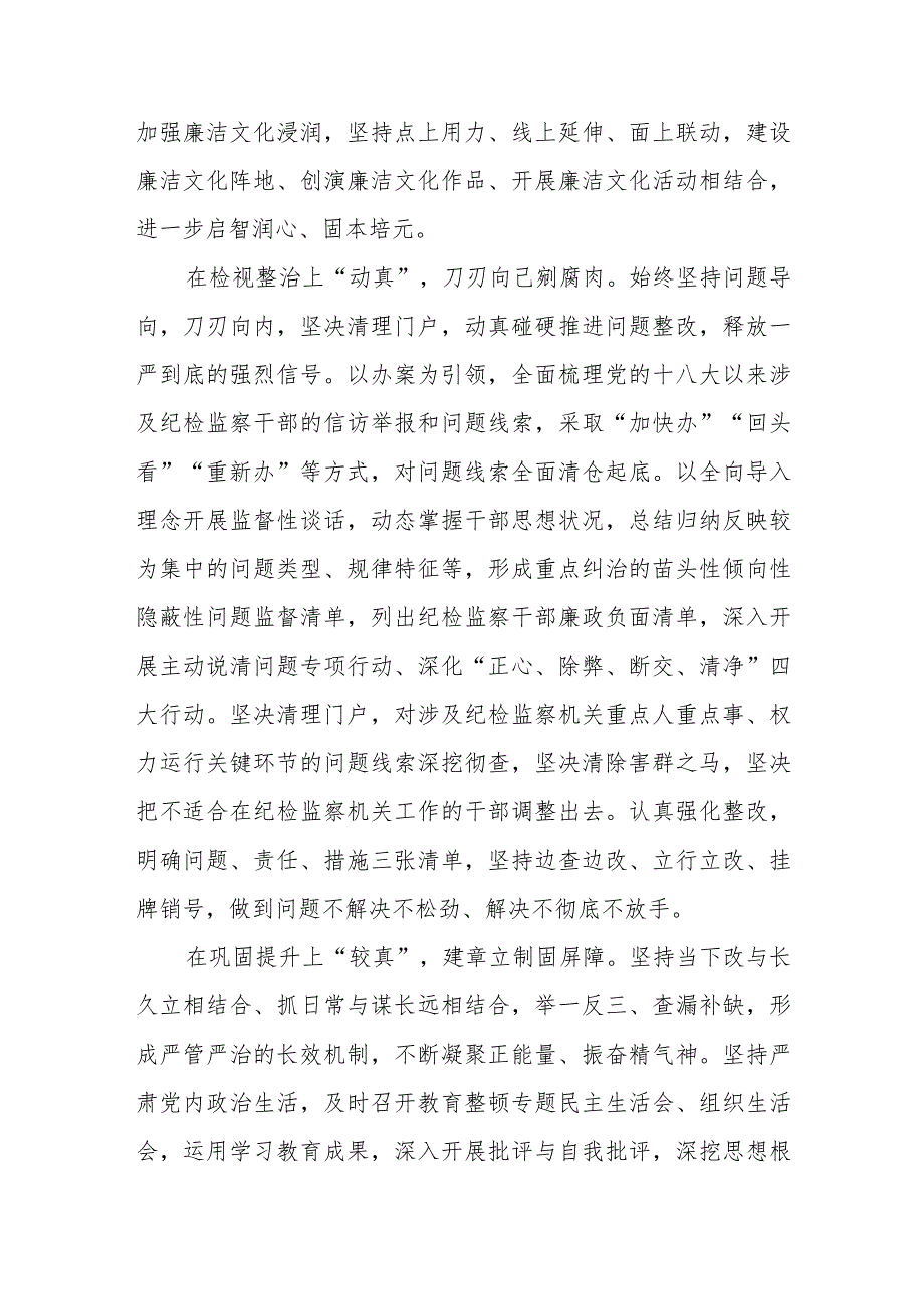 区纪委书记纪检监察干部队伍教育整顿学习心得体会（三篇).docx_第2页