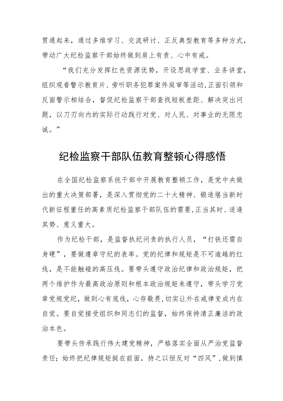 2023年纪检监察干部队伍教育整顿心得体会（参考范文三篇）.docx_第2页