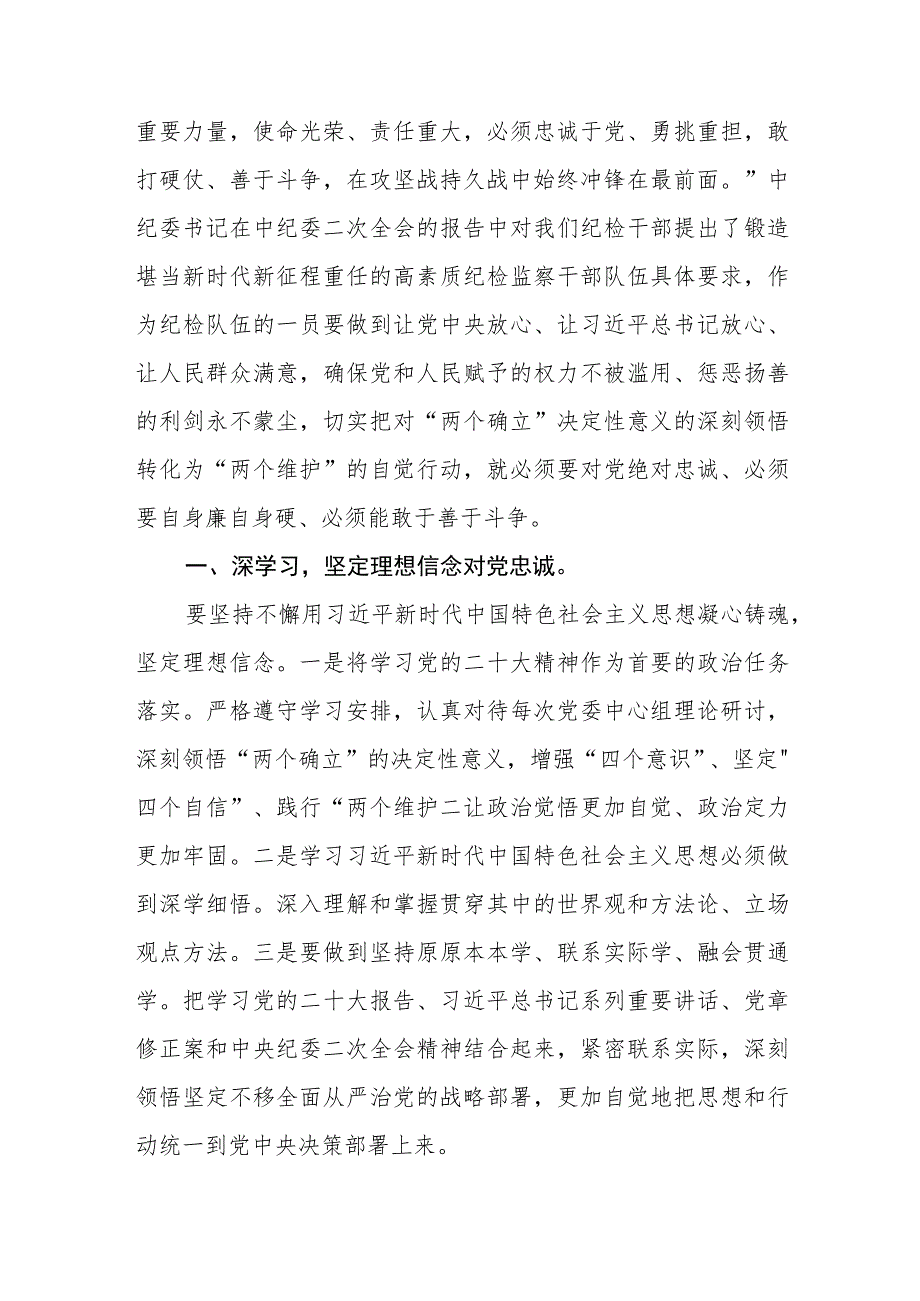 集团公司纪检监察干部队伍教育整顿剖析材料汇编精选三篇.docx_第2页